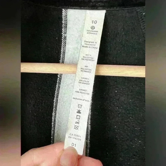 Vintage Lululemon Womens Black Abstract India Scuba Hoodie Summer Casual 10 - Picture 2 of 15